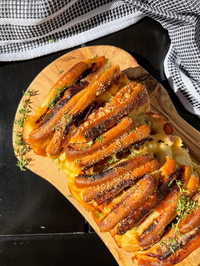 Ham & Swiss Pull-Apart Bread with Thyme Honey Mustard