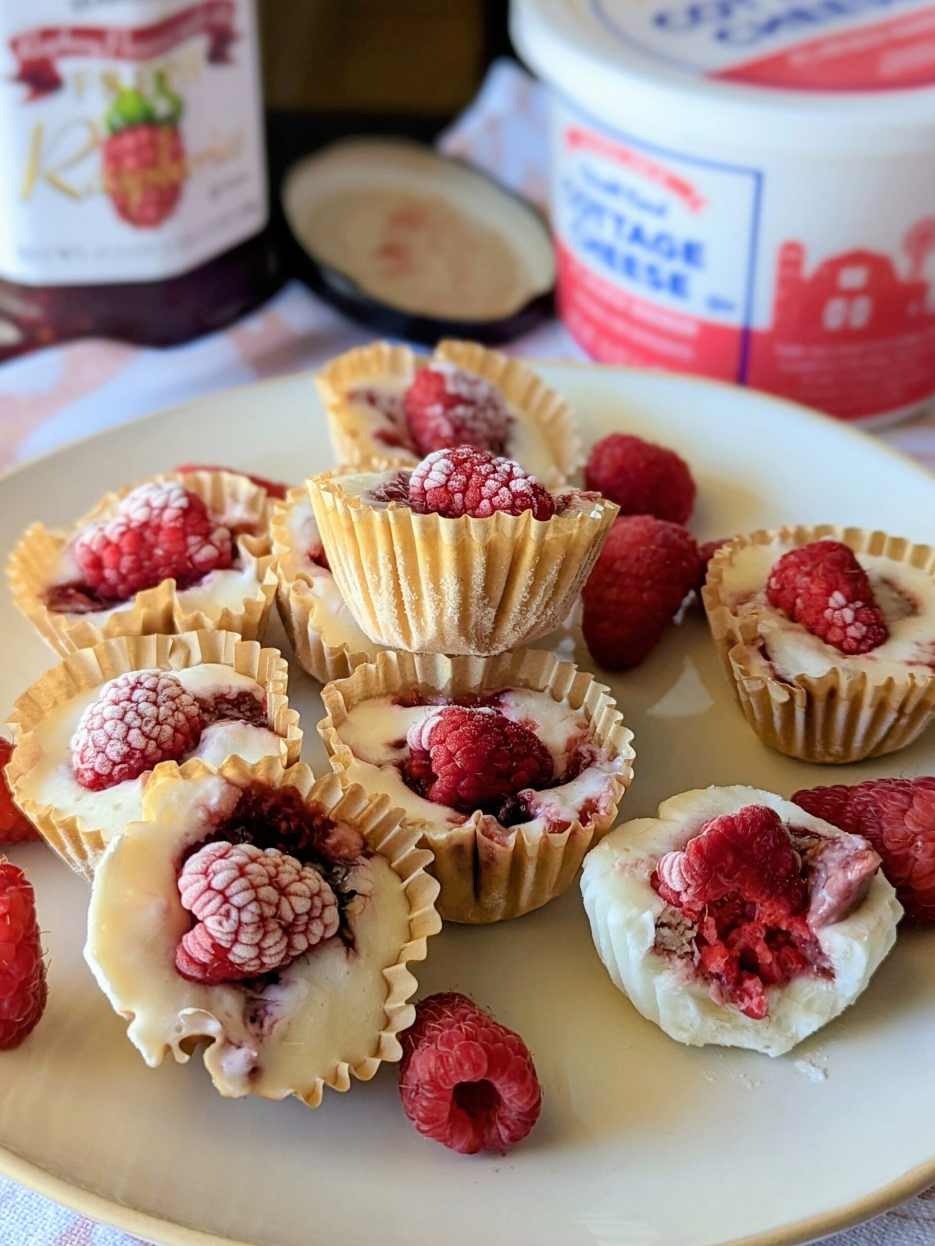 Frozen Raspberry Cottage Cheese Bites - Cooking with Conks